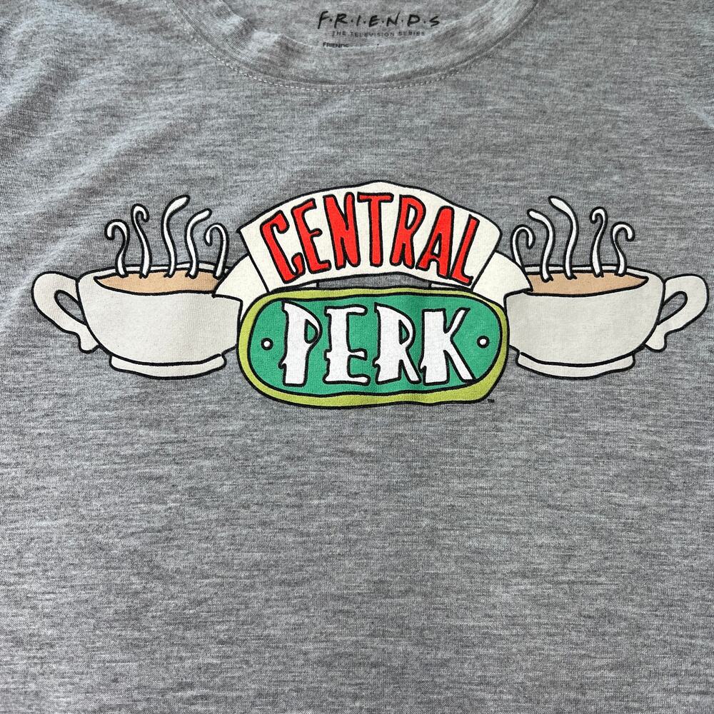 Friends Central Perk Print Gray Tee Small